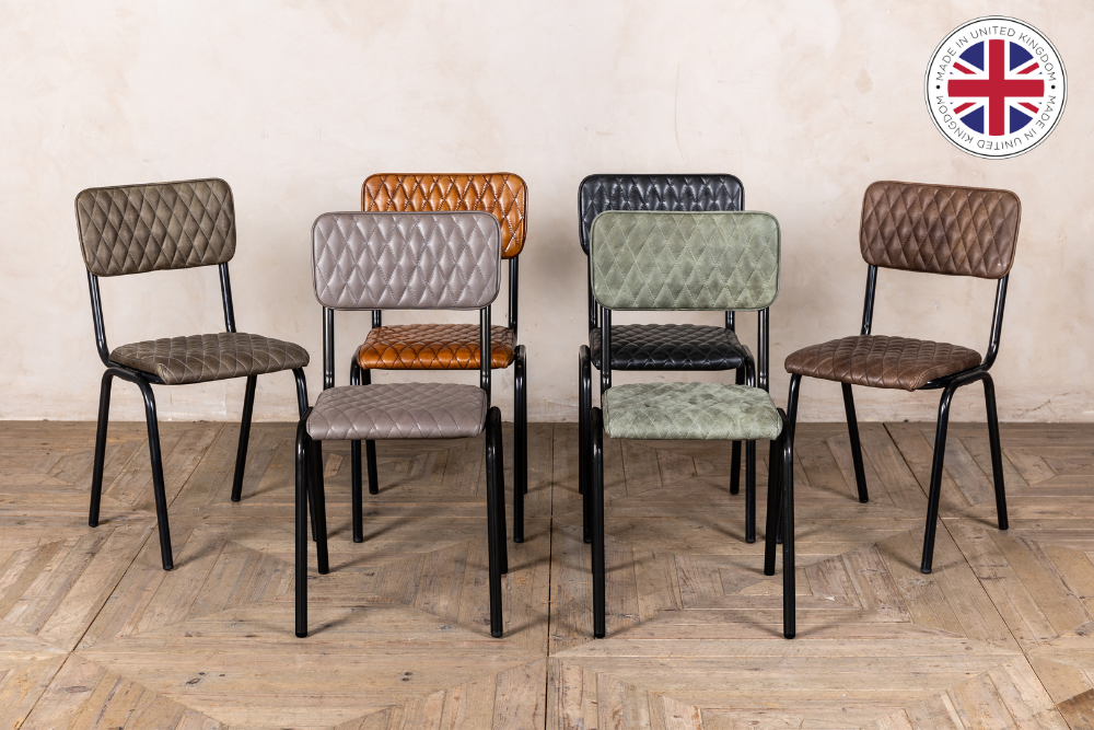 quilted leather dining chairs